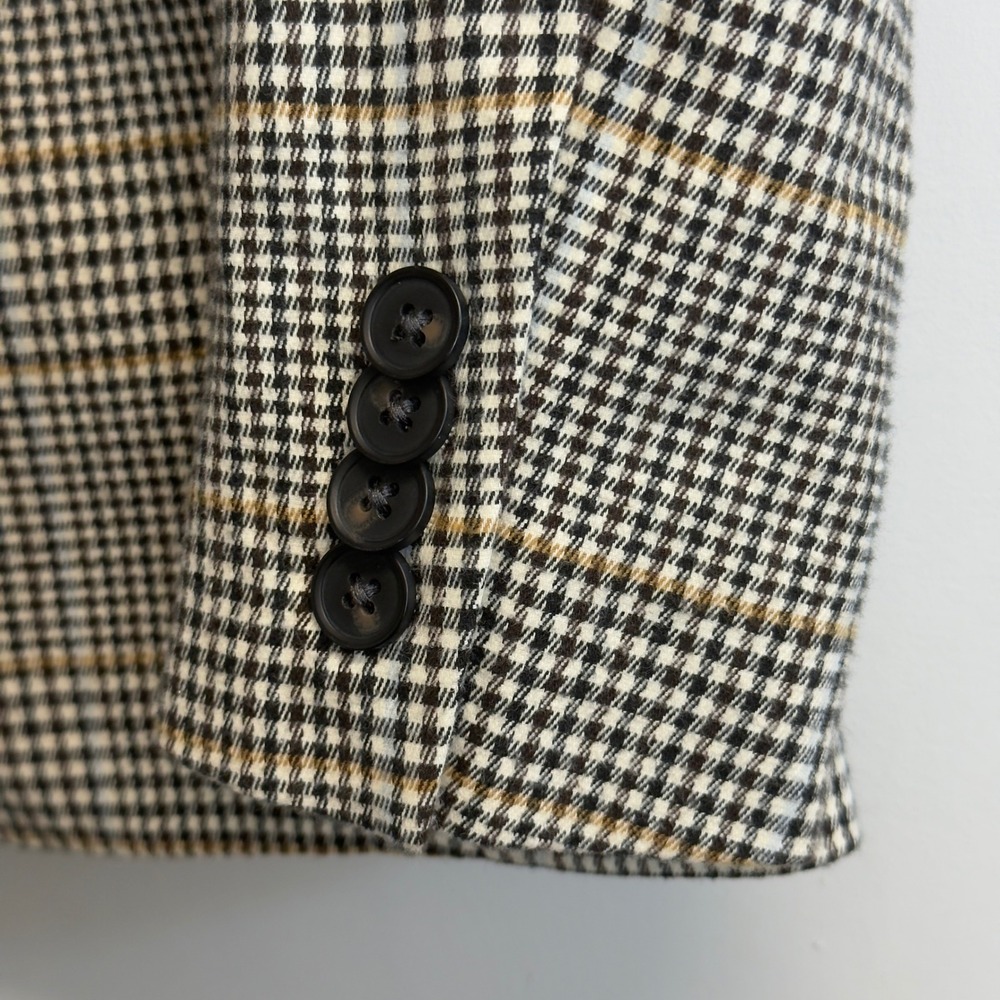 Free Assembly Womens S Glen Plaid Single Button Blazer Black White check  Jacket - Picture 5 of 10